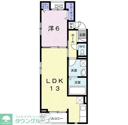 グレイス鹿浜(1LDK/2階)の間取り写真
