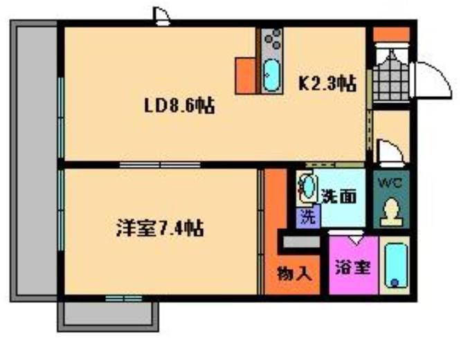 ポルテ・アヴァント(1LDK/3階)の間取り写真