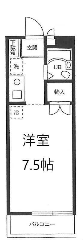 ル・クール西落合(1K/2階)の間取り写真