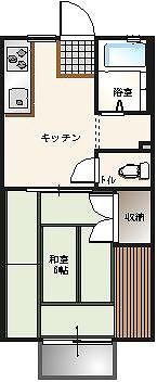 ハイツシャルマン(1K/1階)の間取り写真