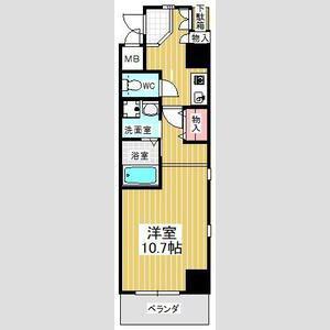 サウス名駅(1K/3階)の間取り写真