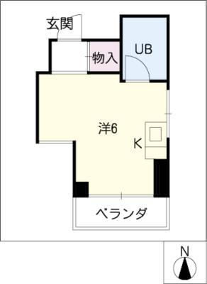 第8スカイパレス(ワンルーム/4階)の間取り写真