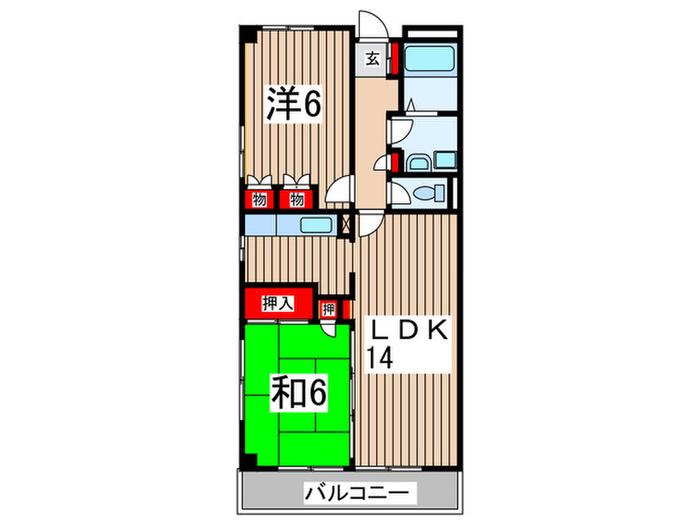 ステーションプラザⅡ(2LDK/7階)の間取り写真