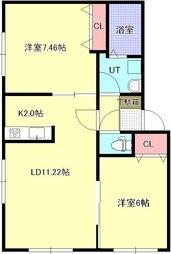 A BOND発寒(2LDK/2階)の間取り写真