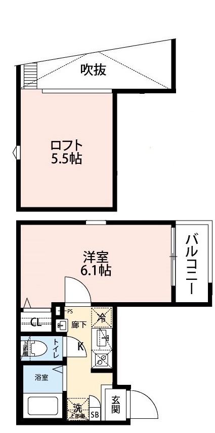ラルーチェ大島(1K/3階)の間取り写真