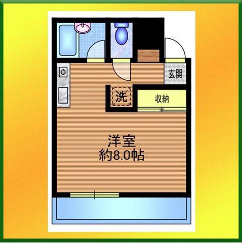 グレンドーラ(ワンルーム/3階)の間取り写真