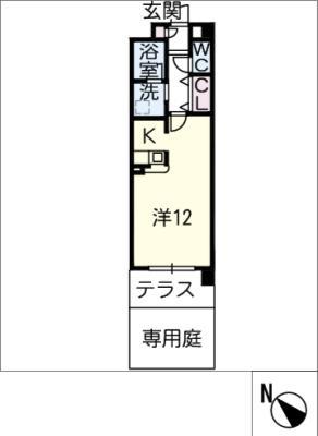 マンション夢想(ワンルーム/1階)の間取り写真