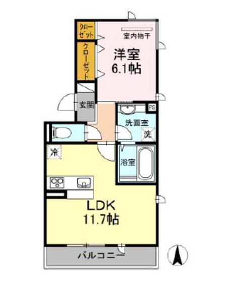 プランデュール KEI(1LDK/3階)の間取り写真