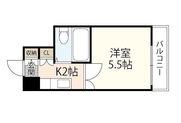 レジデンス天一(1K/2階)の間取り写真