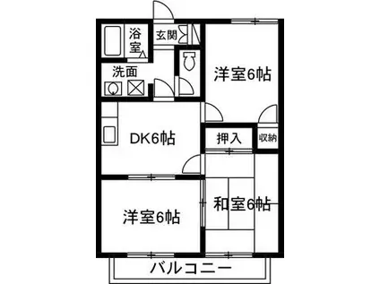 クオレサンシャイン(3DK/1階)の間取り写真