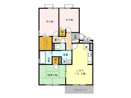 カルフール A棟302(3LDK/3階)の間取り写真