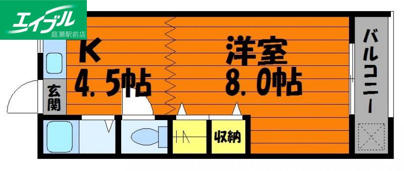 二子ハイツ(1K/1階)の間取り写真
