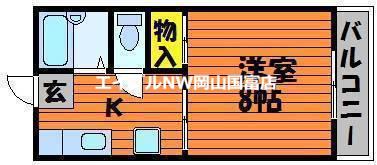 ハウスM(1K/1階)の間取り写真