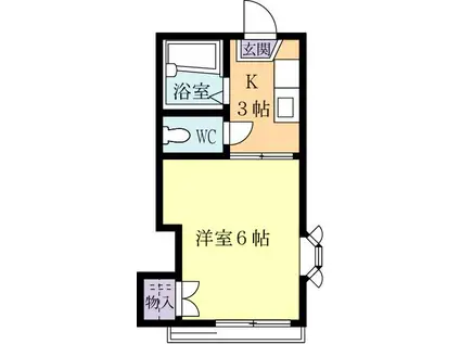 Mパストラル(1K/2階)の間取り写真
