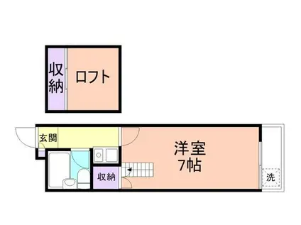 シティパル秋月(1K/2階)の間取り写真