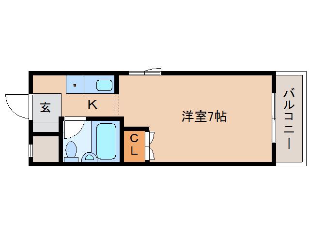第二万葉学生ハイツ(1K/2階)の間取り写真
