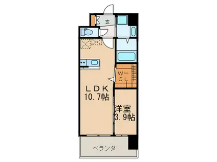 ギャラクシー空港東(1LDK/6階)の間取り写真