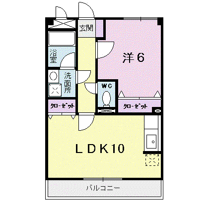 パソヘンテ(1LDK/2階)の間取り写真