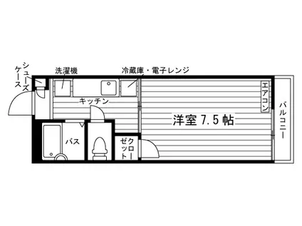 エスペランサ1(1K/1階)の間取り写真