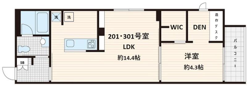 FULLEA白金台 フレア白金台(1LDK/3階)の間取り写真