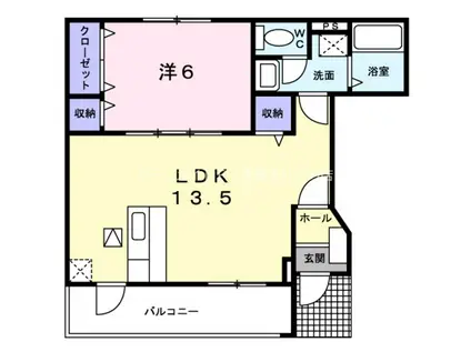 フォーリスト ヒルズ A(1LDK/1階)の間取り写真