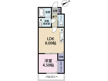 RAFFINATO KUYAMA(1LDK/3階)の間取り写真
