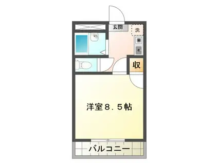 コーポラスグリーンシティ(1K/5階)の間取り写真