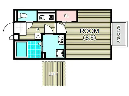 セジュールMICHI(1K/2階)の間取り写真