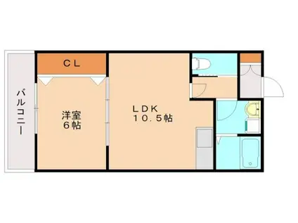 エルソル学研台(1LDK/2階)の間取り写真