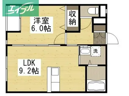 スカイヒルズII(1LDK/1階)の間取り写真