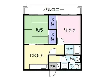 中央マンション松阪(2DK/2階)の間取り写真