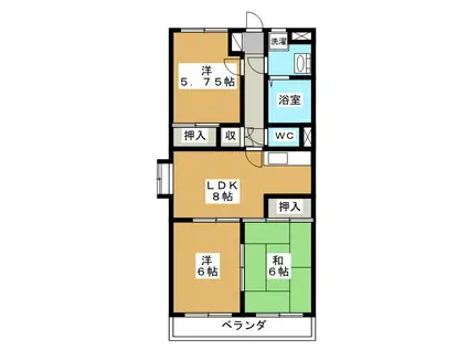 ア・ドリーム松田(3DK/3階)の間取り写真