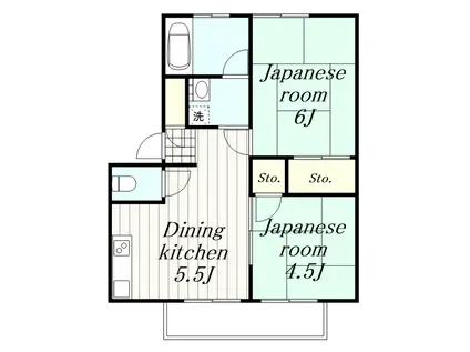 ハイツテイクスメル(2DK/2階)の間取り写真