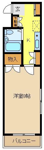 牧の里パークヒルズ(1K/3階)の間取り写真