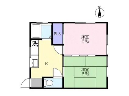 清光ハイツ(2K/2階)の間取り写真