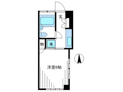 メゾンあみの(1K/1階)の間取り写真