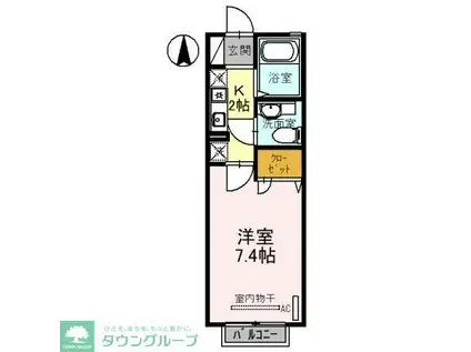 オリオン(1K/2階)の間取り写真