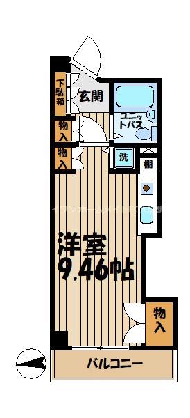 ペルソナージュ横浜(ワンルーム/1階)の間取り写真