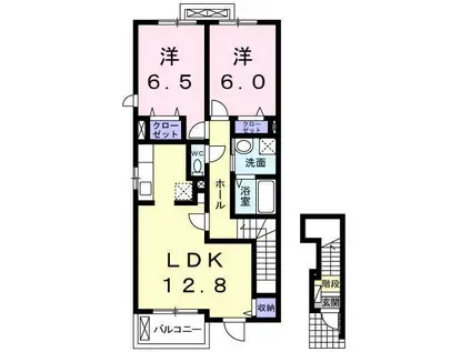 フォーロ・デル・コートIIIB(2LDK/2階)の間取り写真