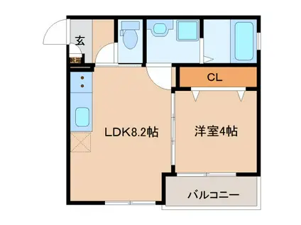 グラシアスコート法蓮町(1LDK/3階)の間取り写真