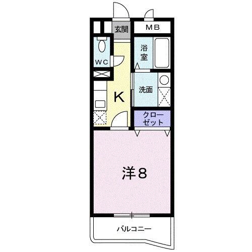 GRACIOSO高松(1K/3階)の間取り写真