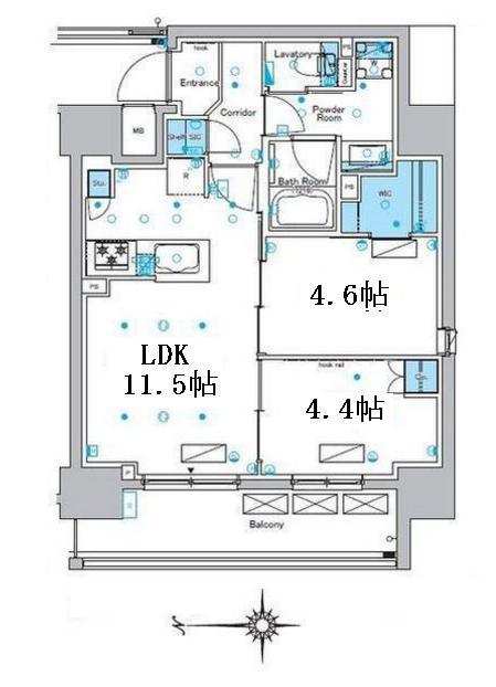 LEFOND PROGRES浅草入谷(2LDK/3階)の間取り写真