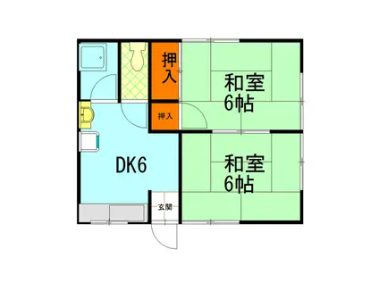 ゆかりハイツ(2DK/1階)の間取り写真