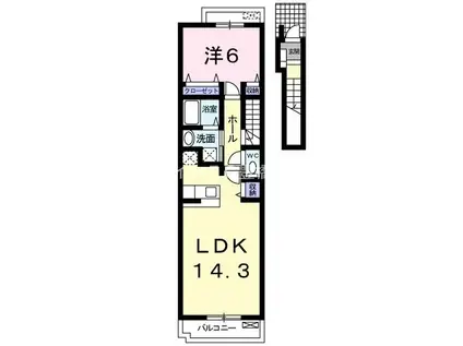 リベーラA(1LDK/2階)の間取り写真