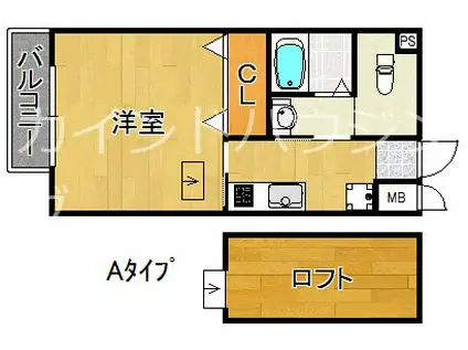 プラタ3(1K/5階)の間取り写真