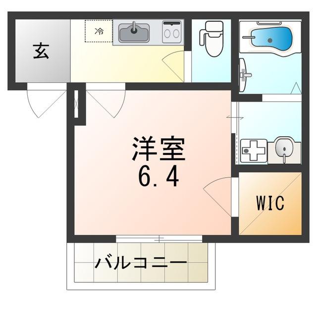 フジパレス田辺駅北(1K/2階)の間取り写真