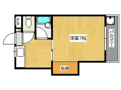 コーポ志賀(1K/1階)の間取り写真