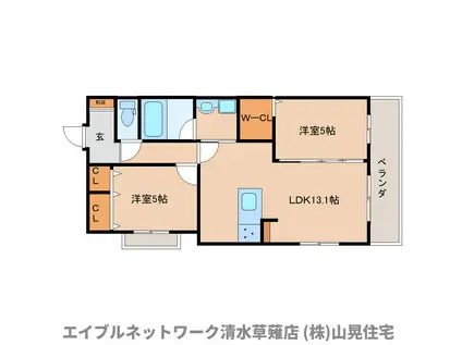 ディアコート(2LDK/3階)の間取り写真