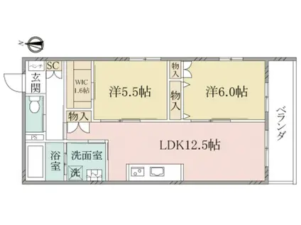 ヘーベルヴィレッジ練馬平和台オカバ練馬平和台ヘーベルV(2LDK/2階)の間取り写真
