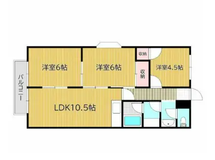 ローレルコート福島 204(3LDK/2階)の間取り写真